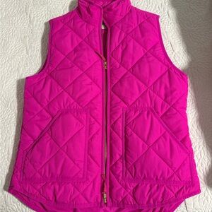 J. Crew Vibrant Pink Quilted Vest